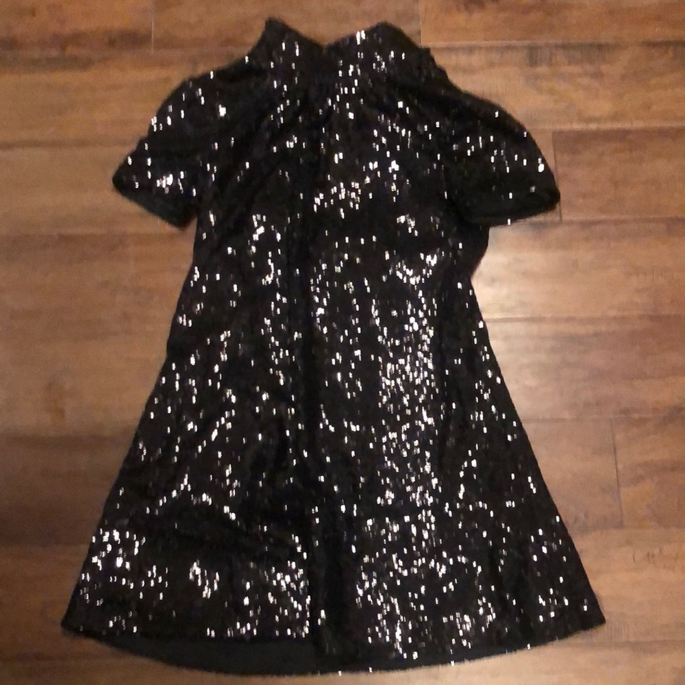 Staud Black Sequin Ilana Mini Dress